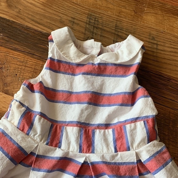 Janie and Jack Red and Blue Pleated Sundress - Picture 2 of 9